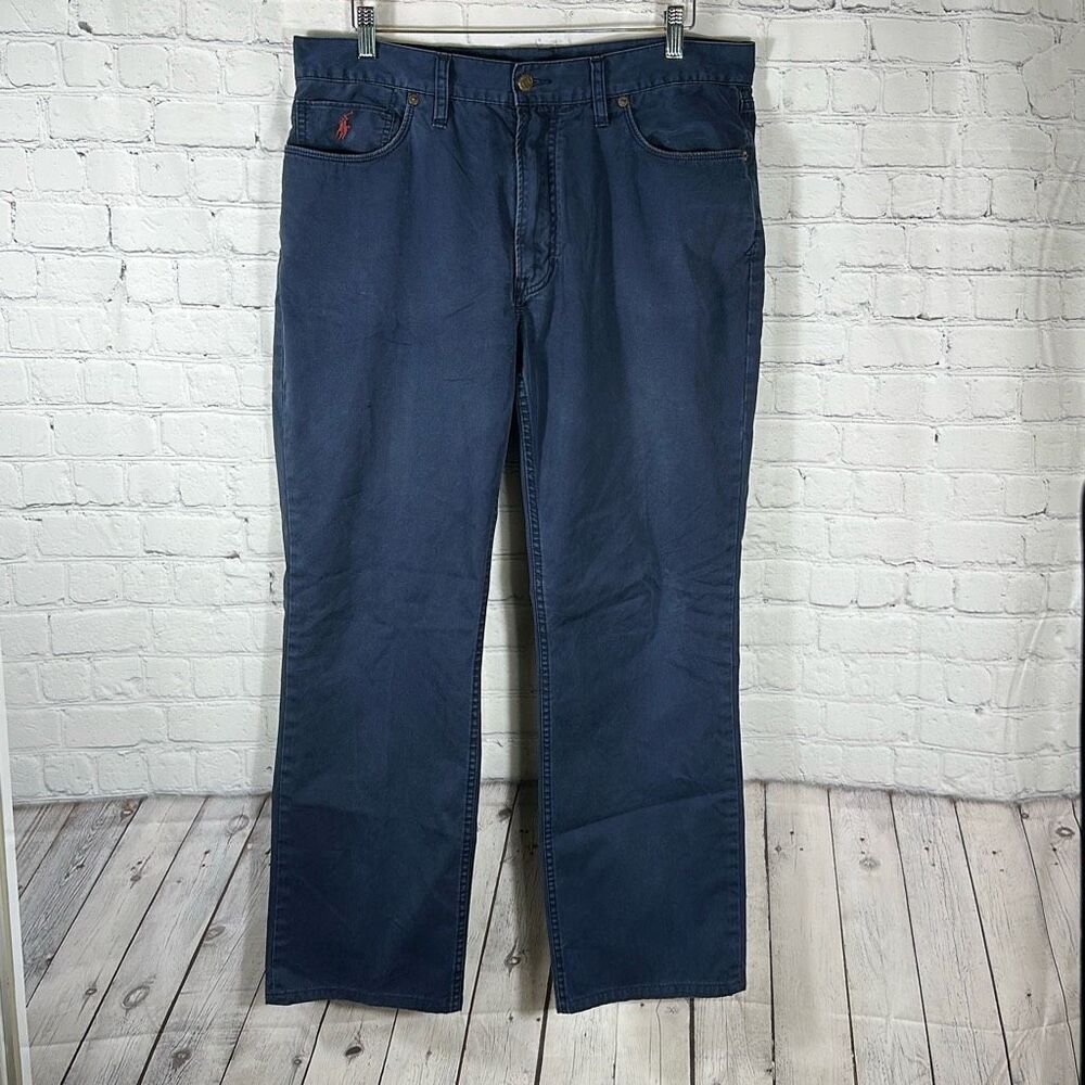Polo Ralph Lauren Navy Blue Pants Khaki Chino size 36x30 100% Cotton